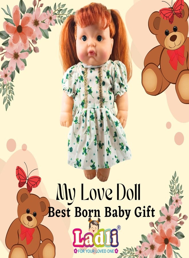 Ladli® Cute Beautiful Love Doll Smiling Doll Toy for Girls My Love Doll with Dress Gift for Toddlerlittle Girl Playing with Baby Doll and Bottle - Image 4